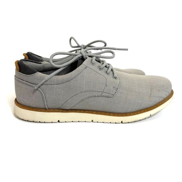 TOMS - Men\'s Navi Crosshatch Sport Bottom Oxford Dress Shoes-Gray- 12 main image 4